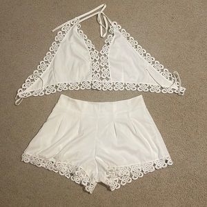 White two piece outfit